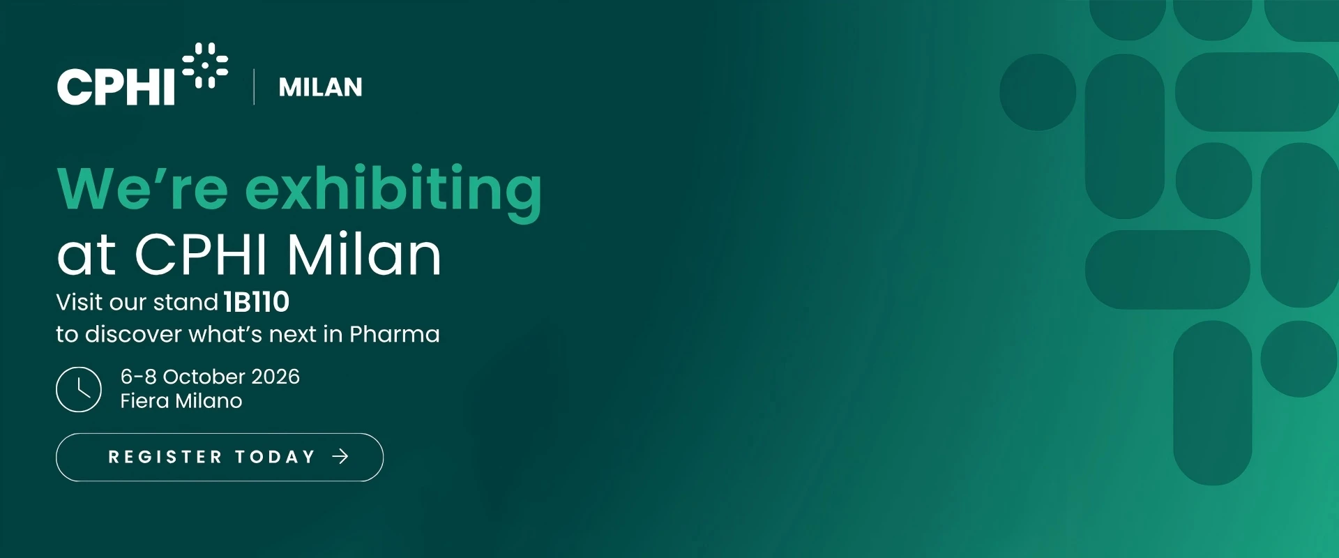 We're exhibiting at CPHI Milan